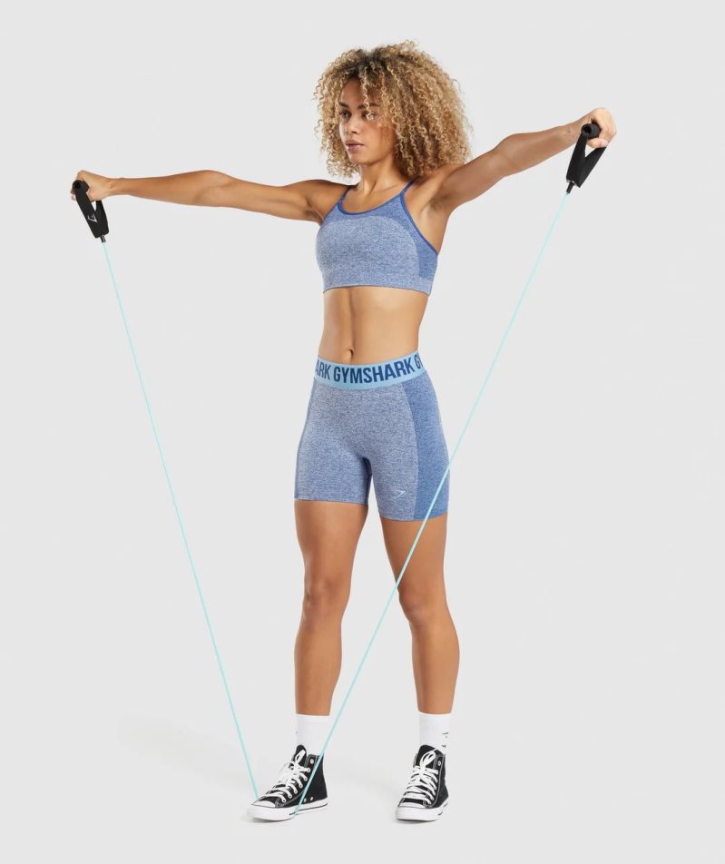 Women's Gymshark Flex Strappy Sports Bra Blue | CA 1D5A08